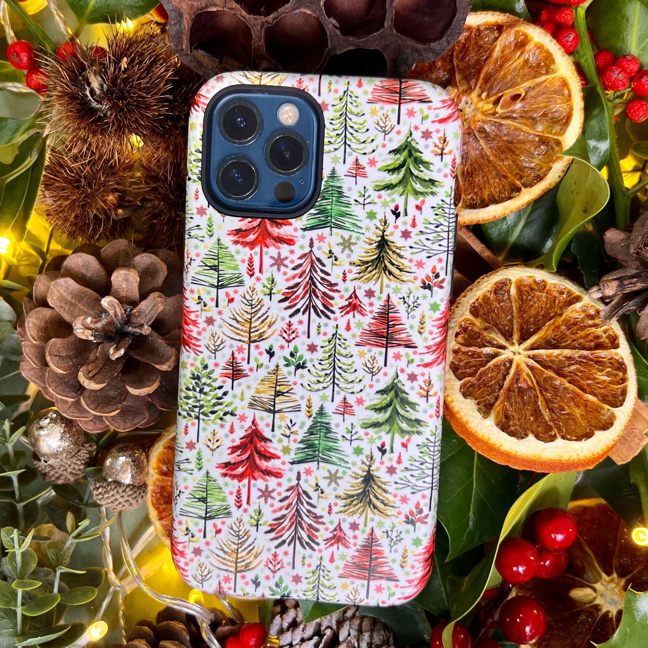 iPhone Tough Case - Xmas Trees By Elisabeth Haager