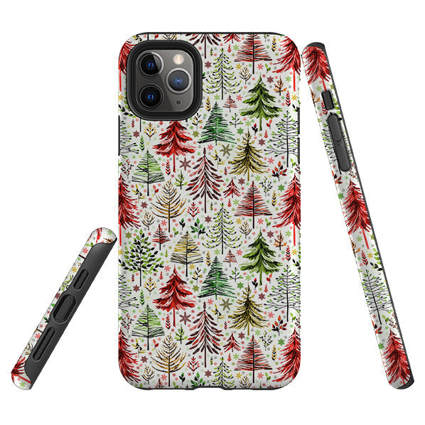 iPhone Tough Case - Xmas Trees By Elisabeth Haager