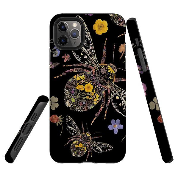 iPhone Tough Case - Floral Bumble Bees By Helen Ahpornsiri