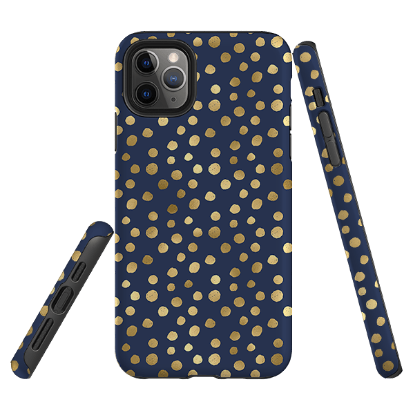 iPhone Tough Case - Navy Polka
