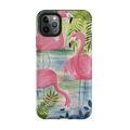 iPhone Tough Case - Three Flamingo By Bex Parkin